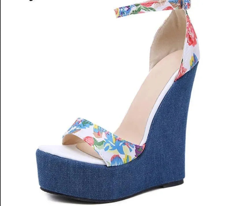 Printed Wedge Sandal Shoes for Women - Comfortable Summer Beach Slides with Non-Slip Sole | Perfect for Vacation, Poolside, and Casual Outings