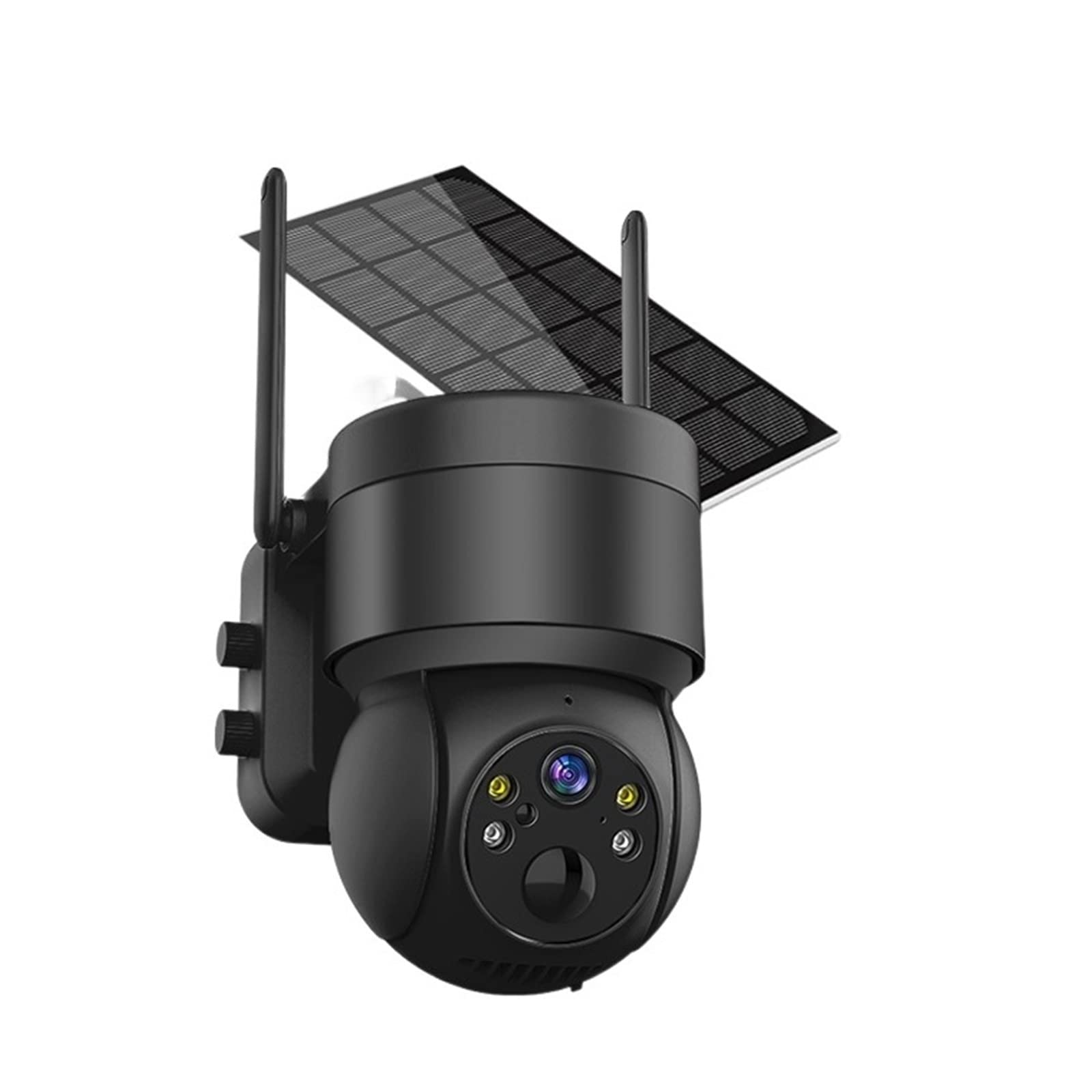 Solar Security Camera Outdoor - 4MP Wireless WiFi Surveillance IP Camera with Solar Panel, PIR Human Detection, 7800mAh Rechargeable Battery - Weatherproof for Home, Yard & Business Security (Black, No SD Card)