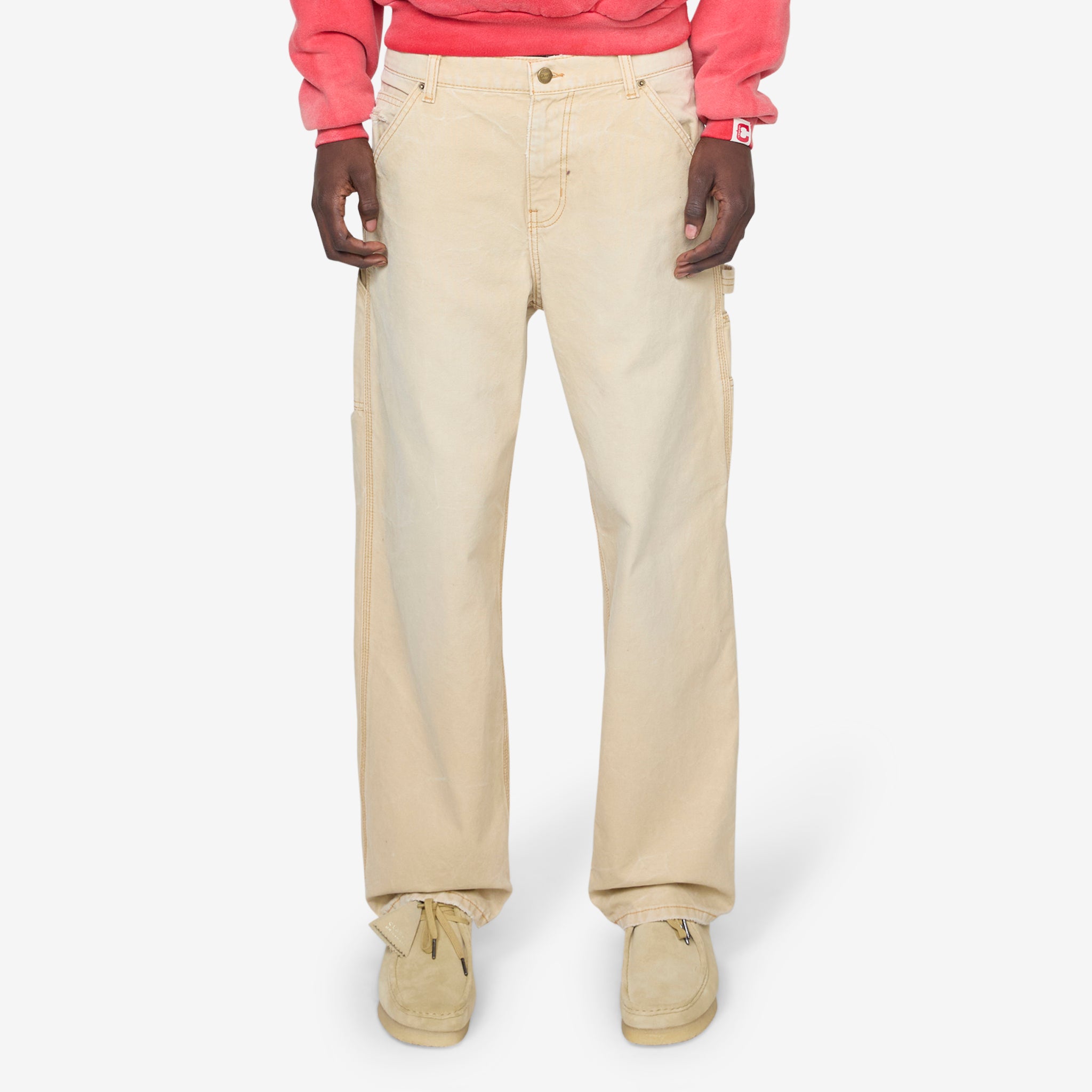 Men's Canvas Carpenter Pants - Durable Workwear with Multiple Pockets for Construction & DIY Projects | Sandstone Color