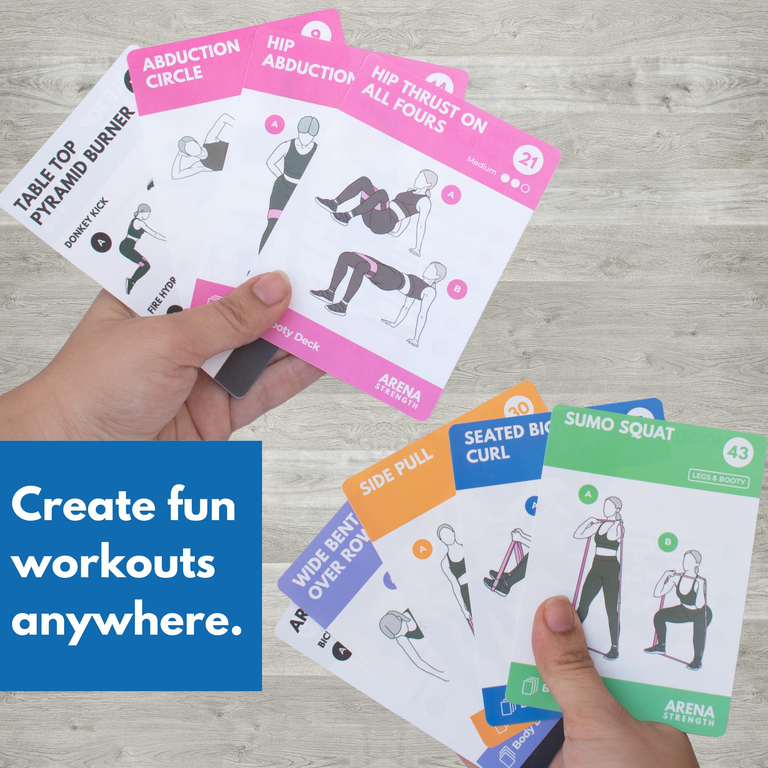 Arena Strength Exercise Card Deck Bundle - Booty & Body Workout Cards for Home Gym Training | Perfect for Fitness Enthusiasts & Personal Trainers