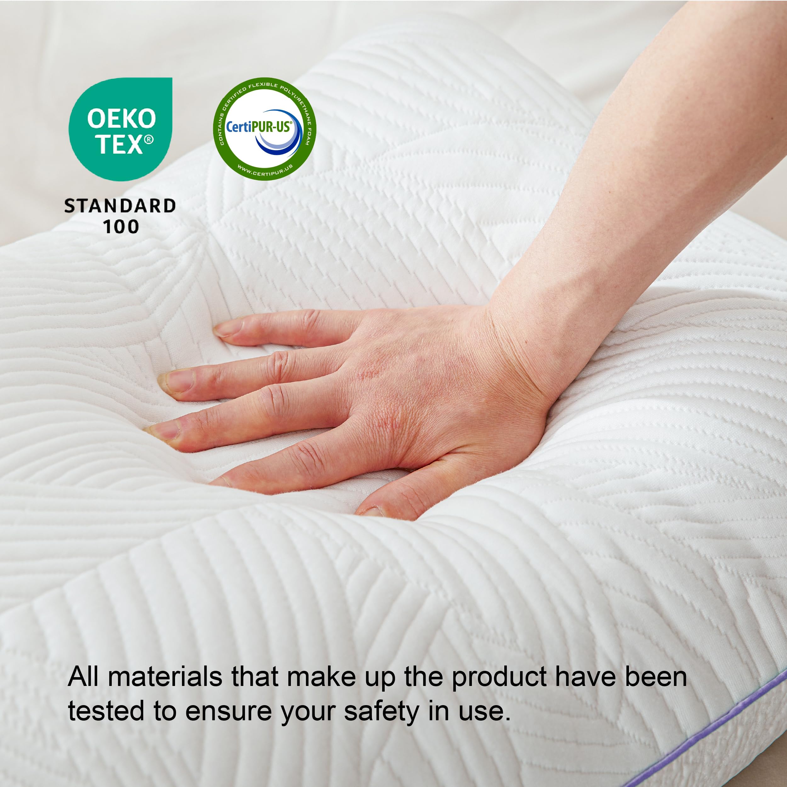 Shredded Memory Foam Pillows - Queen Size Set of 2, Cooling & Adjustable for Hot Sleepers, Washable Cover for Home & Travel
