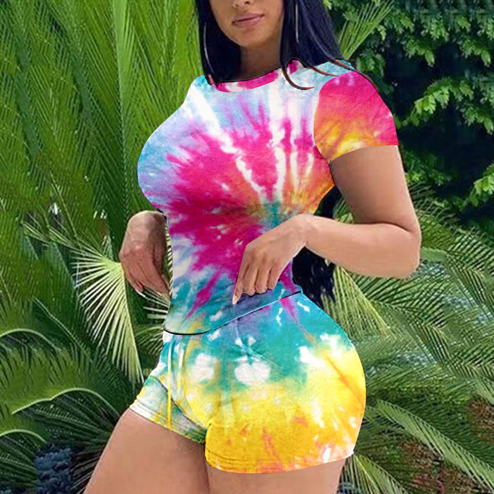 Rvidbe Women's 2023 Summer 2-Piece Outfit Set - Sleeveless Shirt & Shorts Pants | Business Casual & Dressy Spring/Summer Fashion | Perfect for Office, Vacation & Outdoor Activities