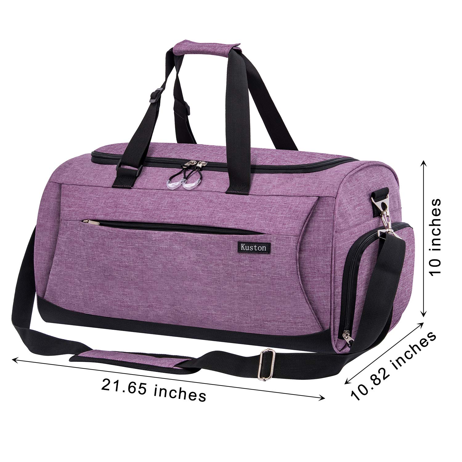 Kuston Sports Gym Bag with Shoes Compartment & Wet Pocket - Durable Gym Duffel Bag for Men & Women - Perfect for Workout, Travel & Overnight Trips