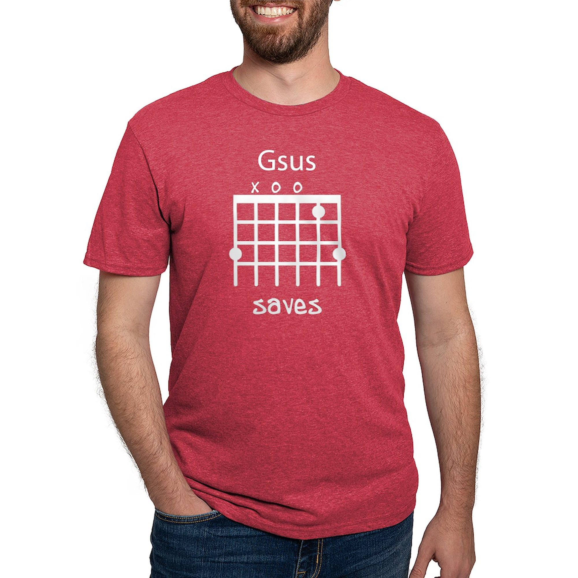 Gsus Saves T-Shirt for Men - Premium Tri-Blend Comfort Fit Tee - Perfect for Church, Worship & Christian Events