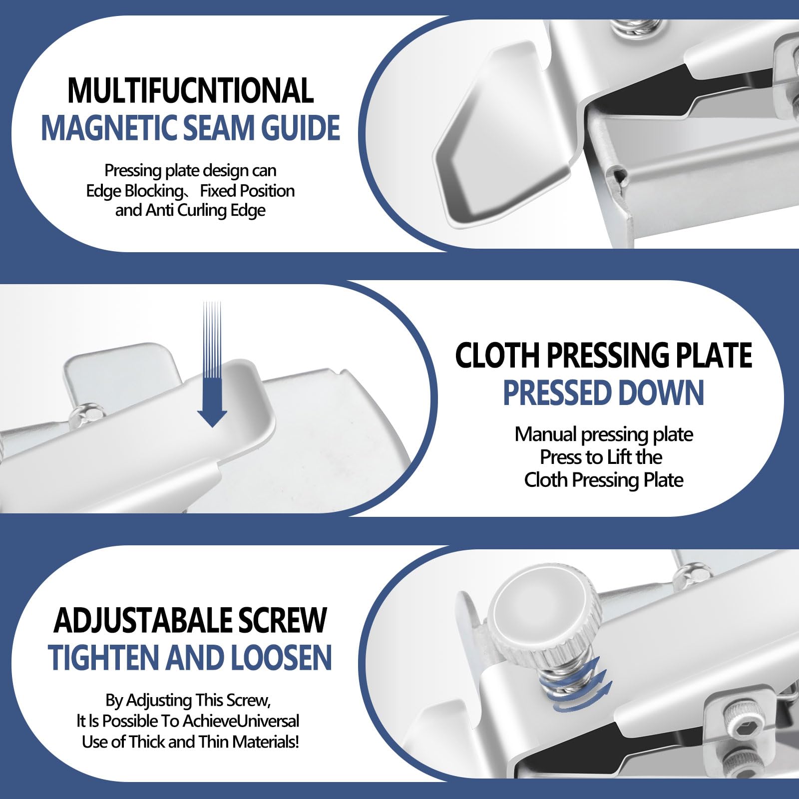 Buddy Sew 3rd Gen Magnetic Seam Guide for Sewing Machines - Universal Multifunctional Presser Foot Attachment for Precise Stitching | Perfect for Quilting, Dressmaking & DIY Sewing Projects