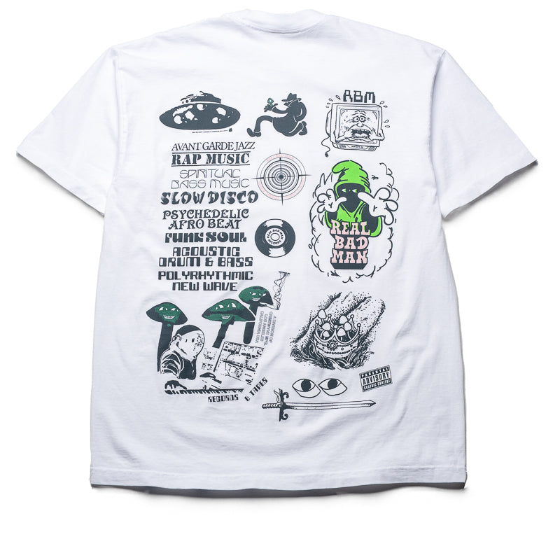 Real Bad Man Syncopation T-Shirt - White | Stylish Graphic Tee for Men | Perfect for Casual Wear & Street Fashion
