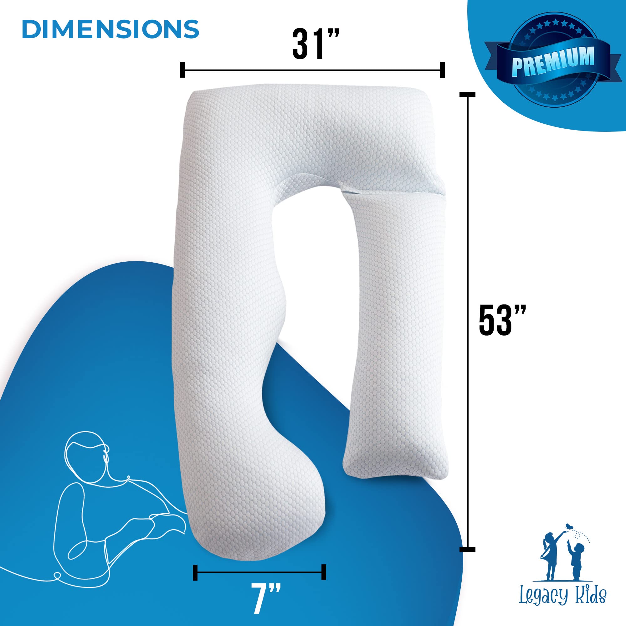Best Cooling Pregnancy Pillow for Side Sleepers – U-Shaped Gel Memory Foam Maternity Pillow for Comfortable Sleep | Ideal for Back Pain Relief & Third Trimester Support