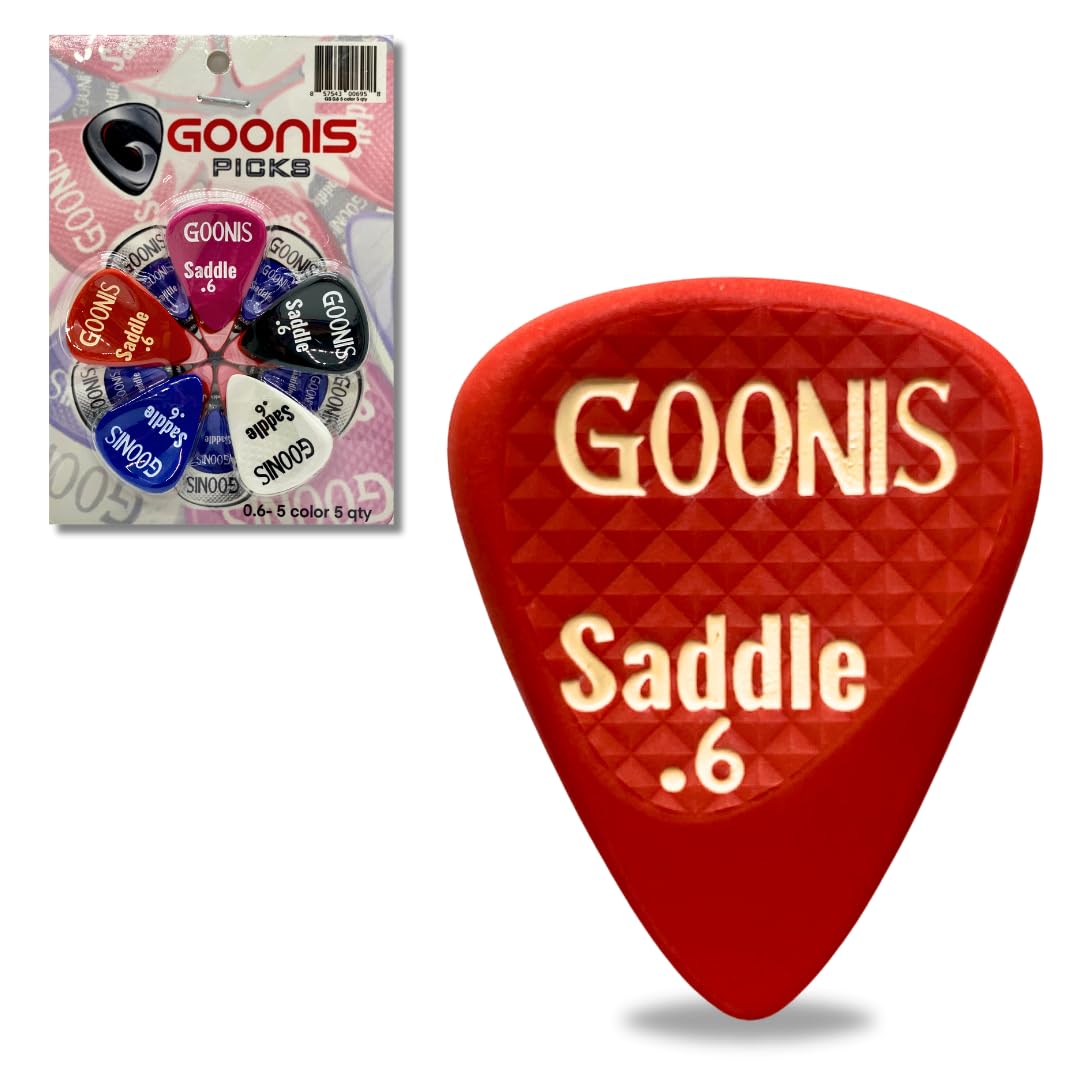 Goonis Saddle Guitar Picks 0.6mm - Professional Guitar Picks for Acoustic & Electric Guitars, Bass Picks with Unique Saddle Design for Better Grip - Perfect for Live Performances, Studio Recording & Practice Sessions