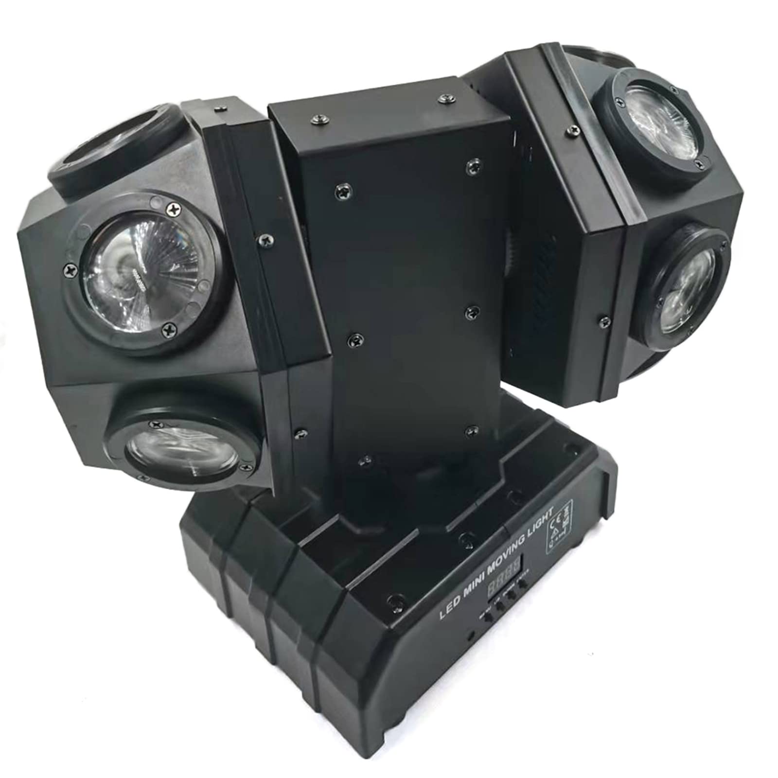 12 LED Moving Head DJ Light - Rotating Beam Stage Lighting with Sound Activation & DMX512 Control - Perfect for DJ, KTV, Disco, Wedding, Festival & Club Events - Professional Uplighting & Pinspot Effects