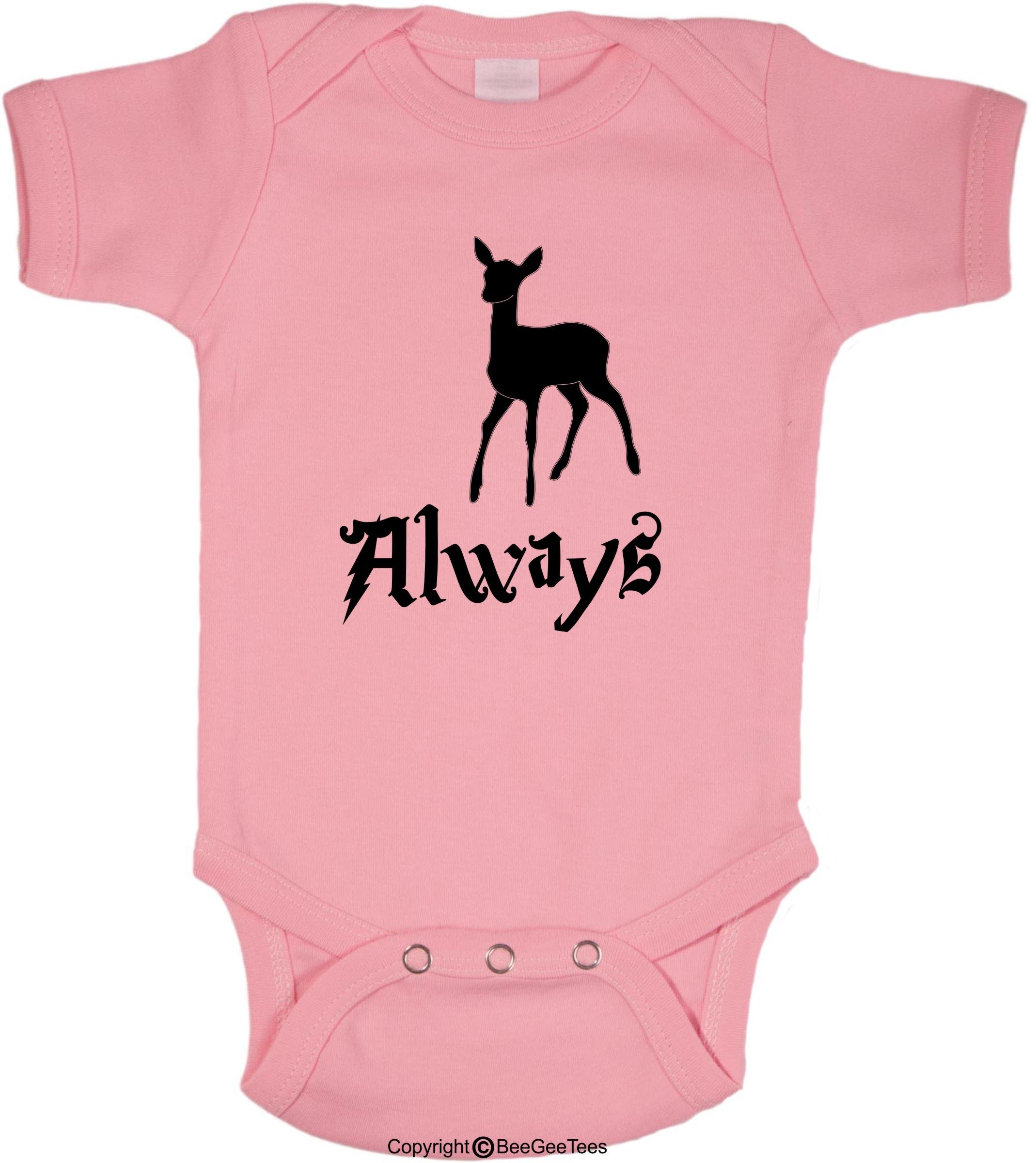 Always Patronus Baby Wizard One-Piece Romper with Deer Design - Unisex Infant Bodysuit for Boys & Girls | Perfect for Halloween, Cosplay & Fantasy Themed Parties