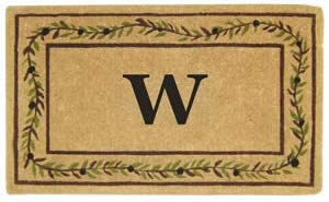 Personalized Monogram Doormat with Olive Branch Border - 22