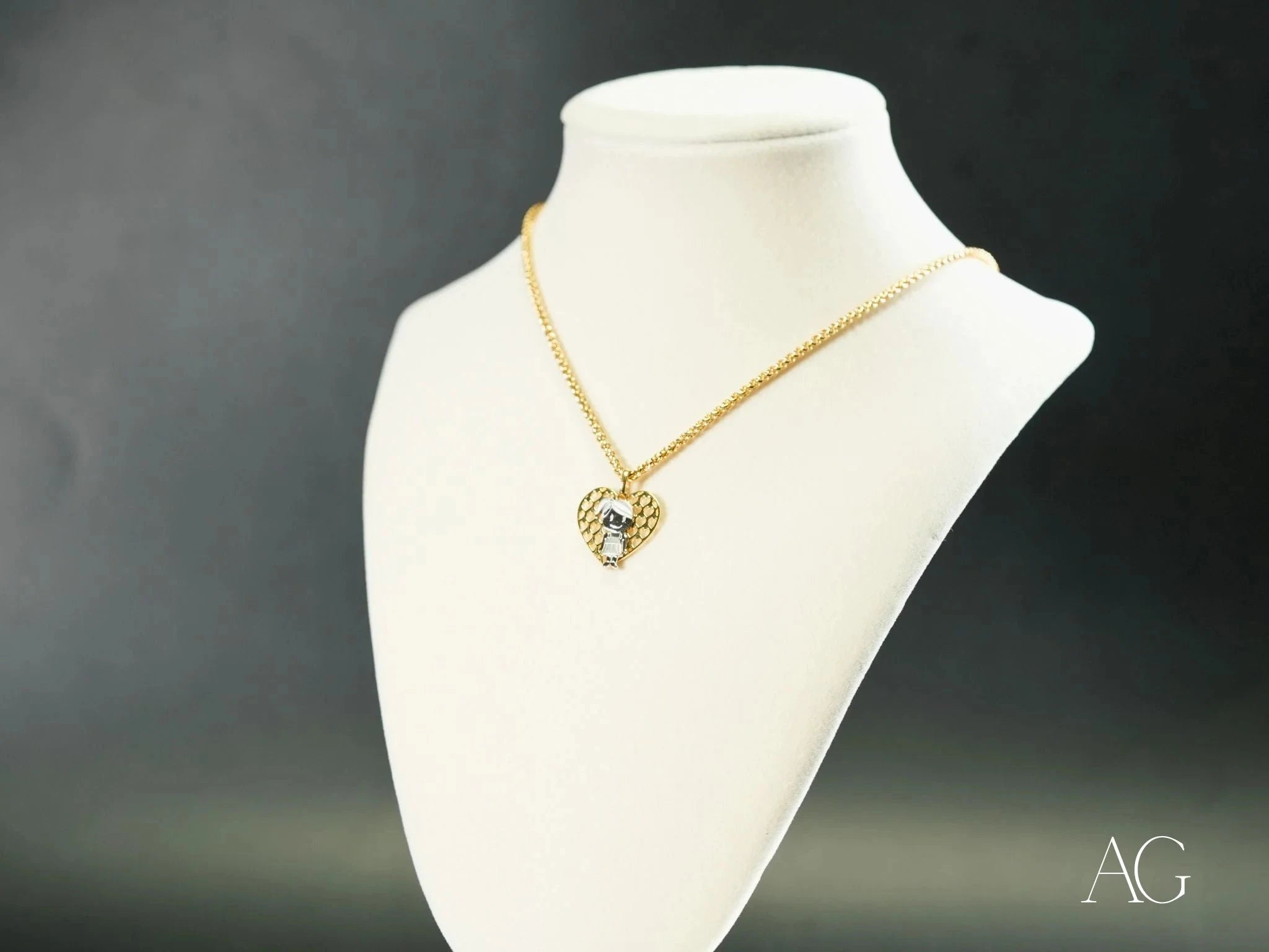 18k Gold H Doll Pendant Necklace - Elegant & Luxurious Jewelry Gift for Women, Perfect for Anniversaries, Birthdays & Special Occasions