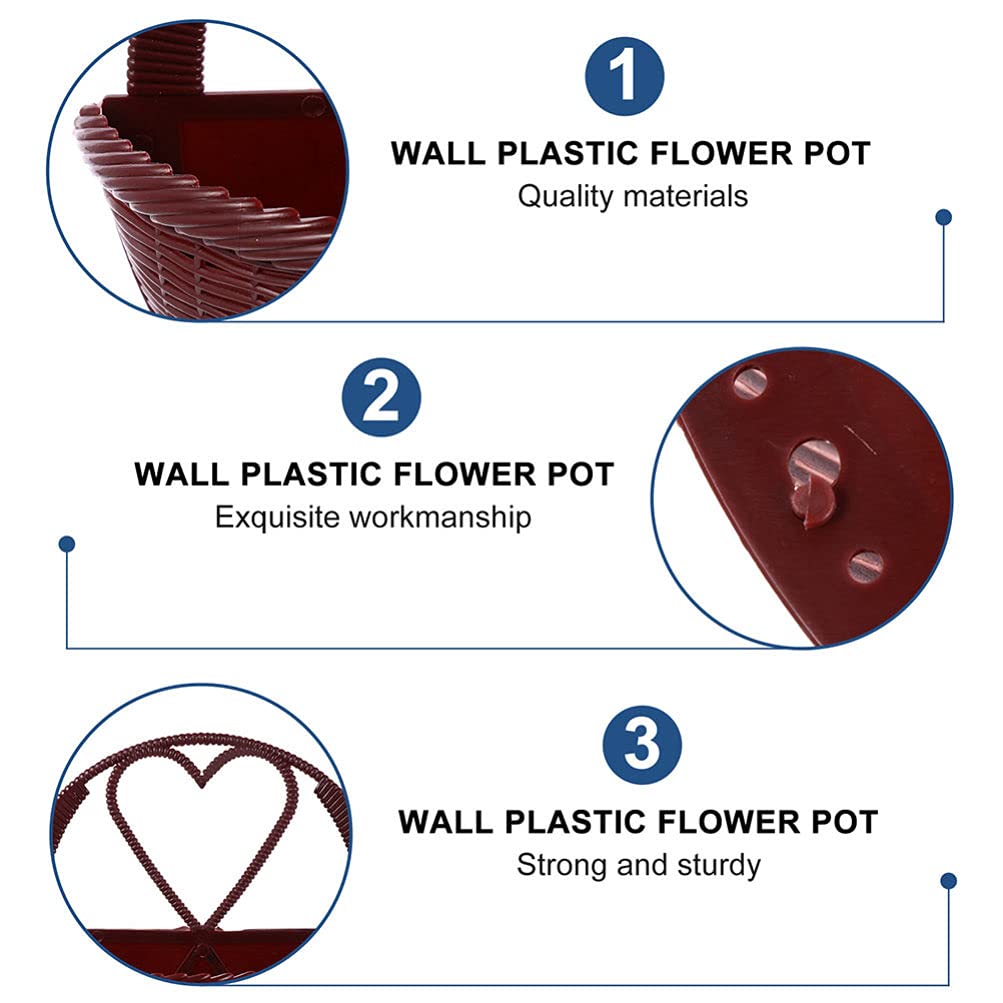 3-Piece Woven Wall Hanging Flower Basket Planter - Indoor/Outdoor Rattan Plant Pots for Railings, Home Wall Decor - Perfect for Herbs, Succulents & Small Plants in Living Room, Balcony or Garden