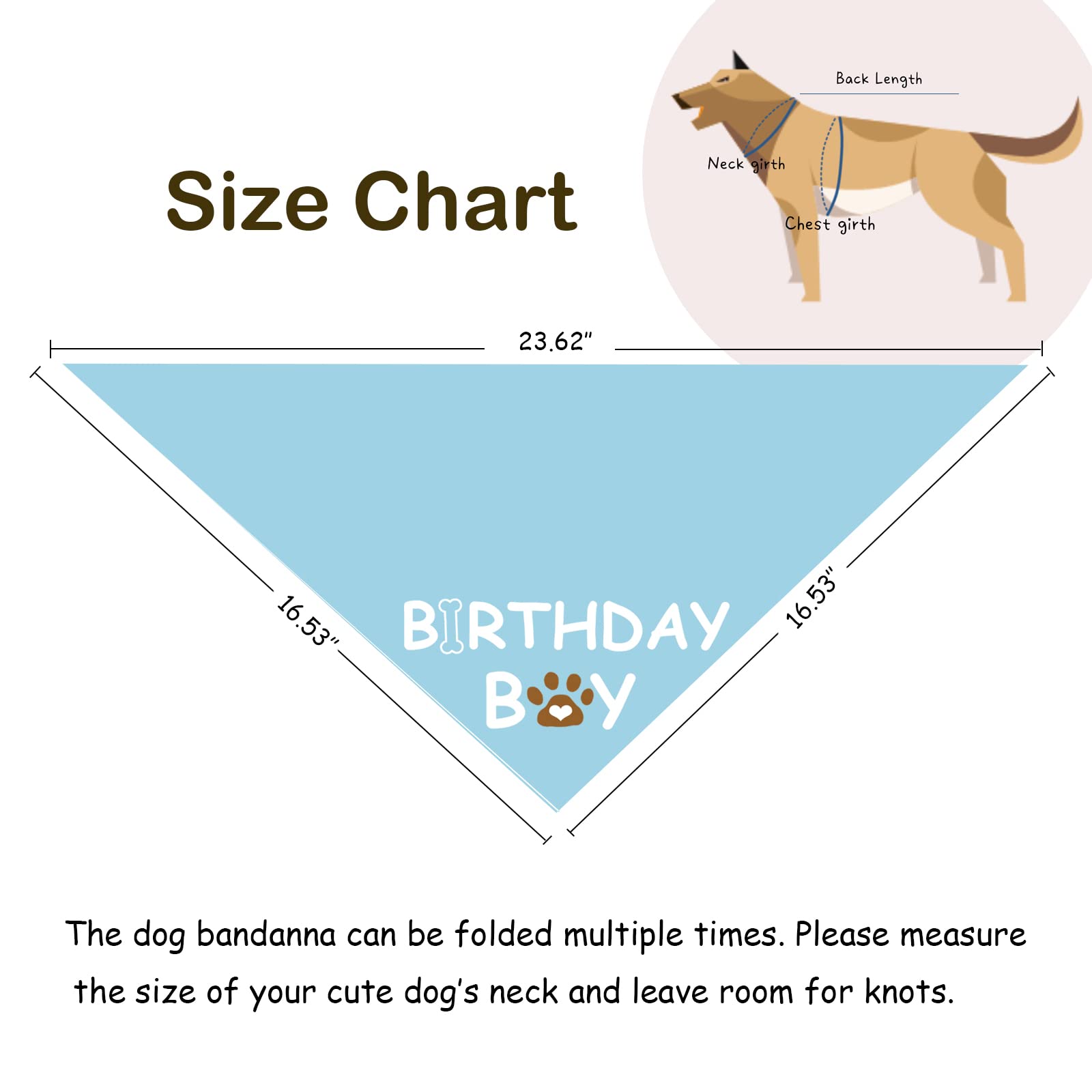 Dog Birthday Bandana for Small, Medium & Large Dogs - Cute Pet Birthday Accessories for Boy & Girl Puppies - Perfect for Birthday Parties & Photo Shoots