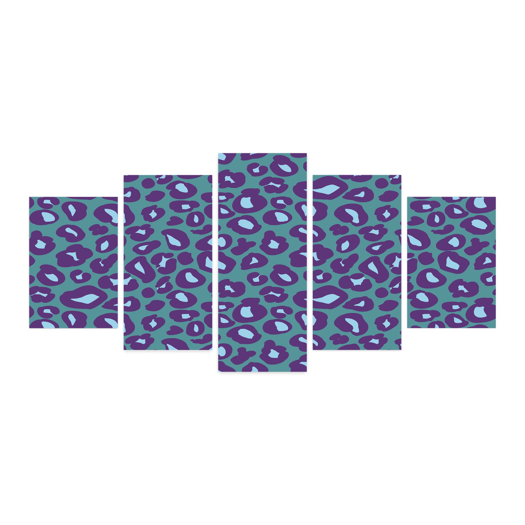 Ambesonne Leopard Print 5-Panel Acrylic Glass Wall Art - Abstract Cheetah Puma Skin Design, Modern Animal Print Decor for Living Room, Bedroom, Dorm - 60
