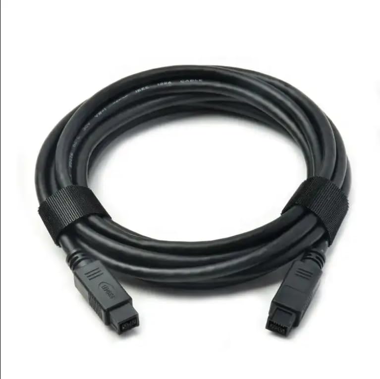Firewire 800 Cable IEEE 1394 9Pin to 9Pin Male to Male 6ft for DV Camera, Digital Camcorder, Printer, Scanner & External Hard Drive | High-Speed Data Transfer for Professional Video Editing & Media Storage