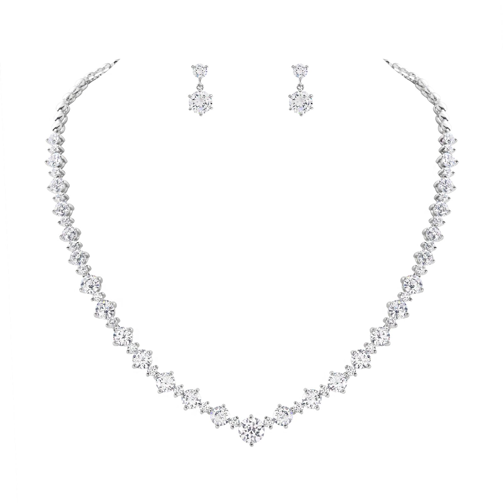 Elegant Women's Bridal Jewelry Set - Wedding Necklace and Earring Set for Brides & Bridesmaids - Perfect for Prom, Evening Wear and Special Occasions