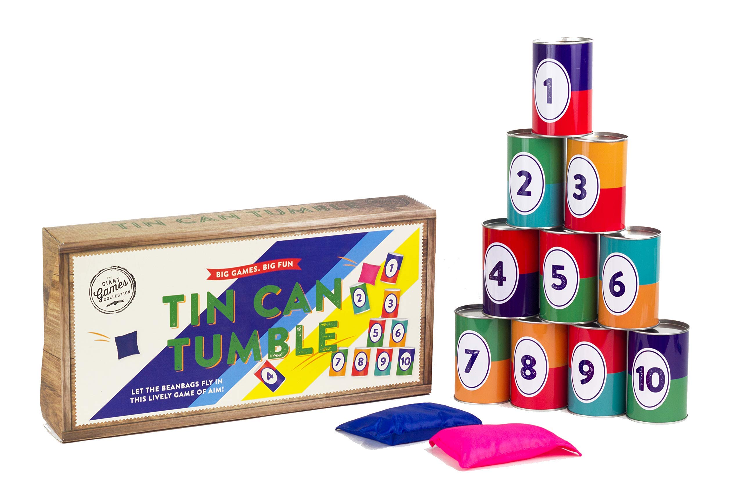 Professor Puzzle Giant Games Tin Can Alley - Fun Outdoor Carnival Game for Kids & Adults - Perfect for Backyard Parties, Carnivals, and Family Gatherings