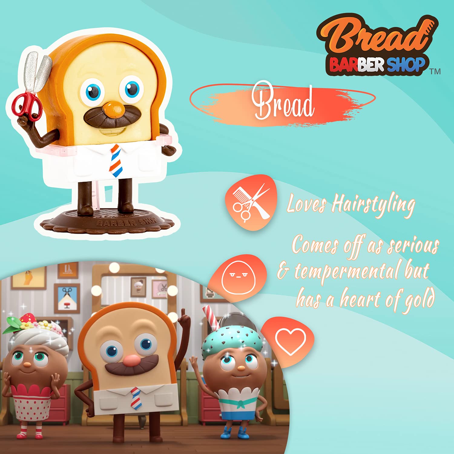 Bread Barbershop Figurine Doll - 2.6