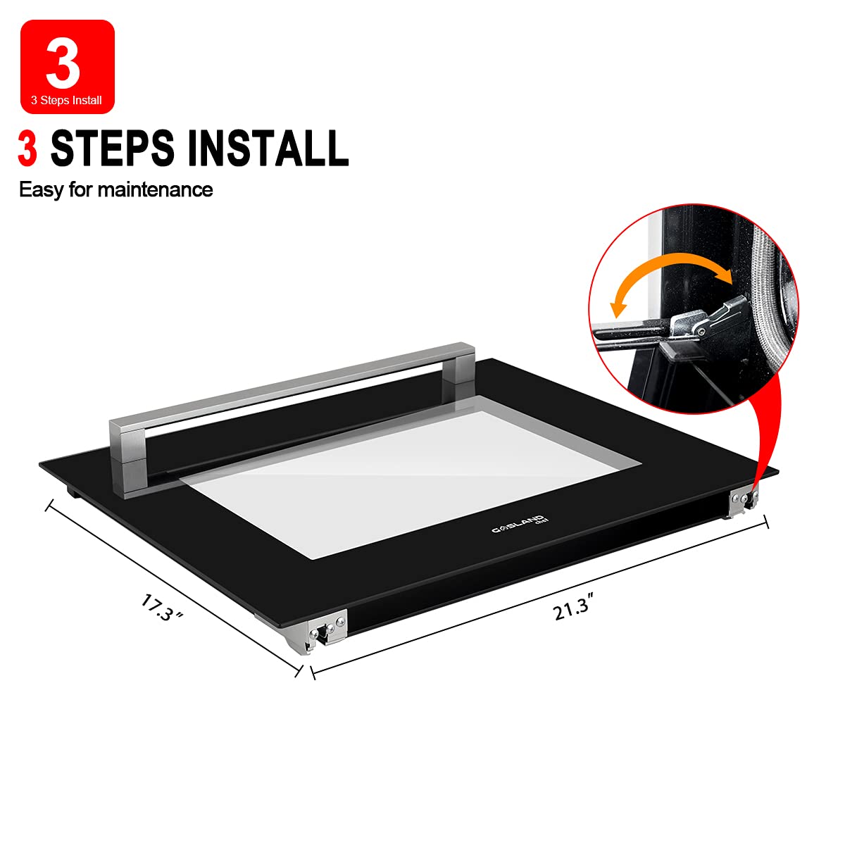 ESB60DOOR Replacement Single Wall Oven Door for GASLAND Chef Built-In Oven - Black Glass Door Panel - Compatible with Gas & Electric Wall Ovens - Perfect for Kitchen Remodeling & Appliance Repair