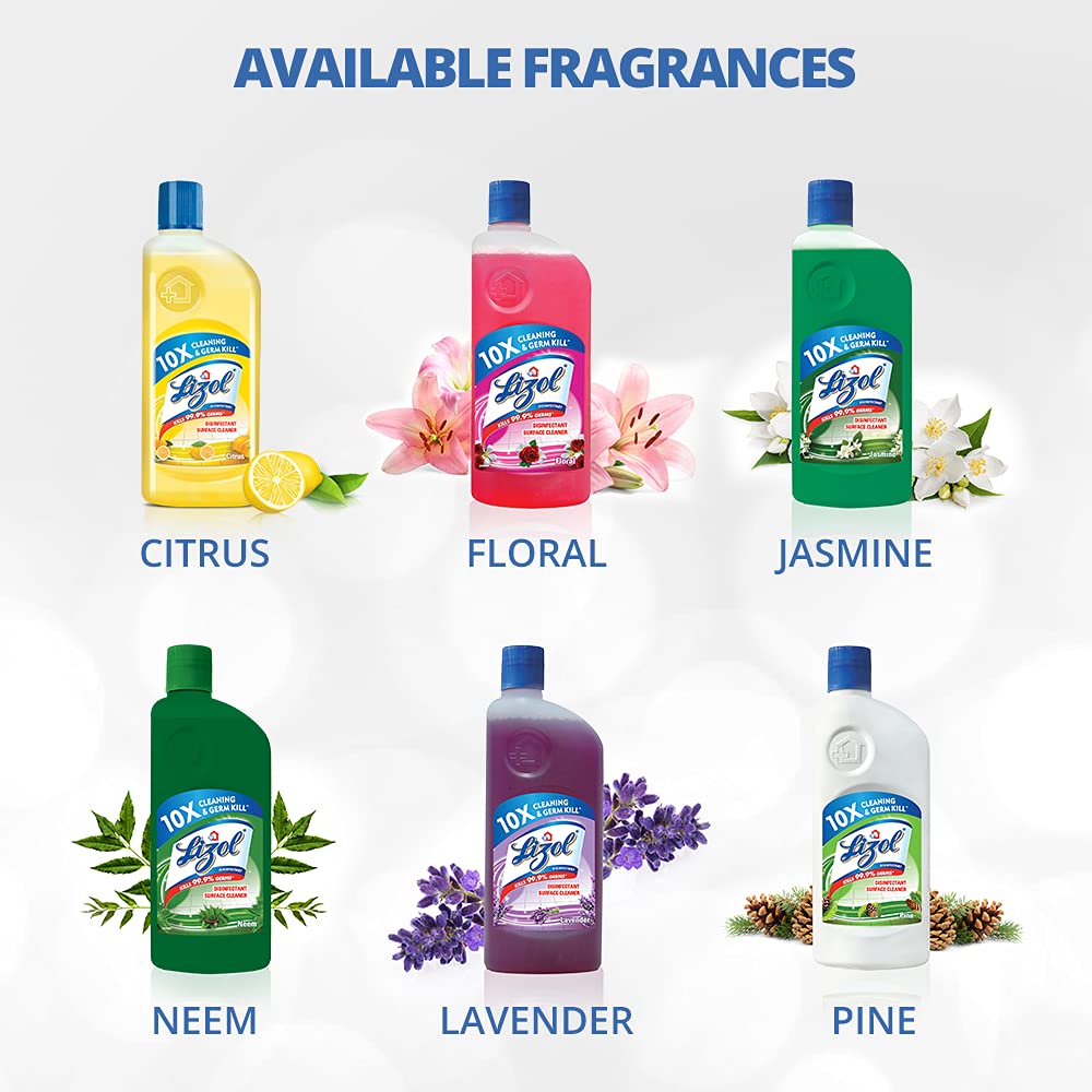 Lizol Disinfectant Floor Cleaner Floral Scent 975ml & Harpic Powerplus Toilet Cleaner Rose Fragrance 1L - Kills 99.9% Germs, Eliminates Odors - Best for Bathroom, Kitchen, Tile & Household Deep Cleaning - Ideal for Homes, Offices & Commercial Spaces
