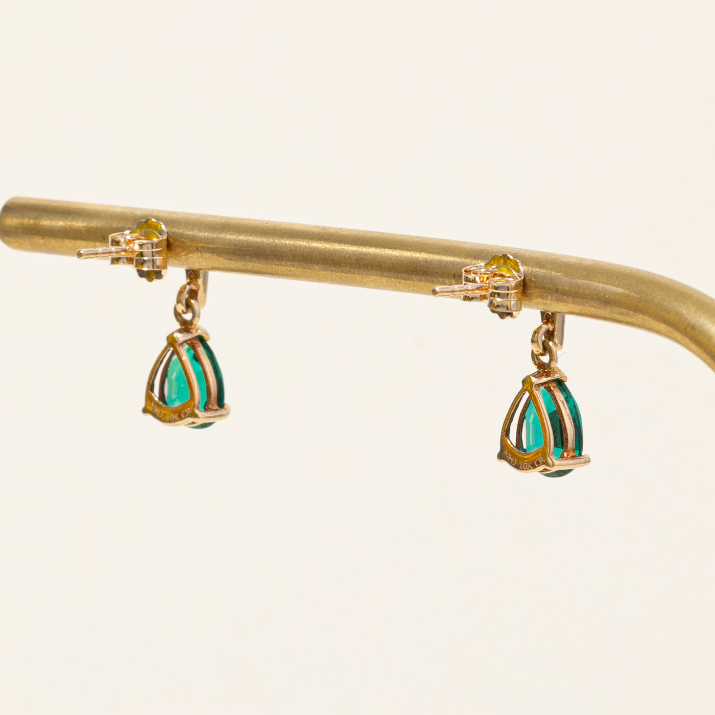 Luxury Synthetic Emerald and Diamond Drop Earrings - 1.00ctw Emerald, 0.02ctw Diamonds | Elegant Dangling Earrings for Women | Perfect for Weddings, Parties & Special Occasions