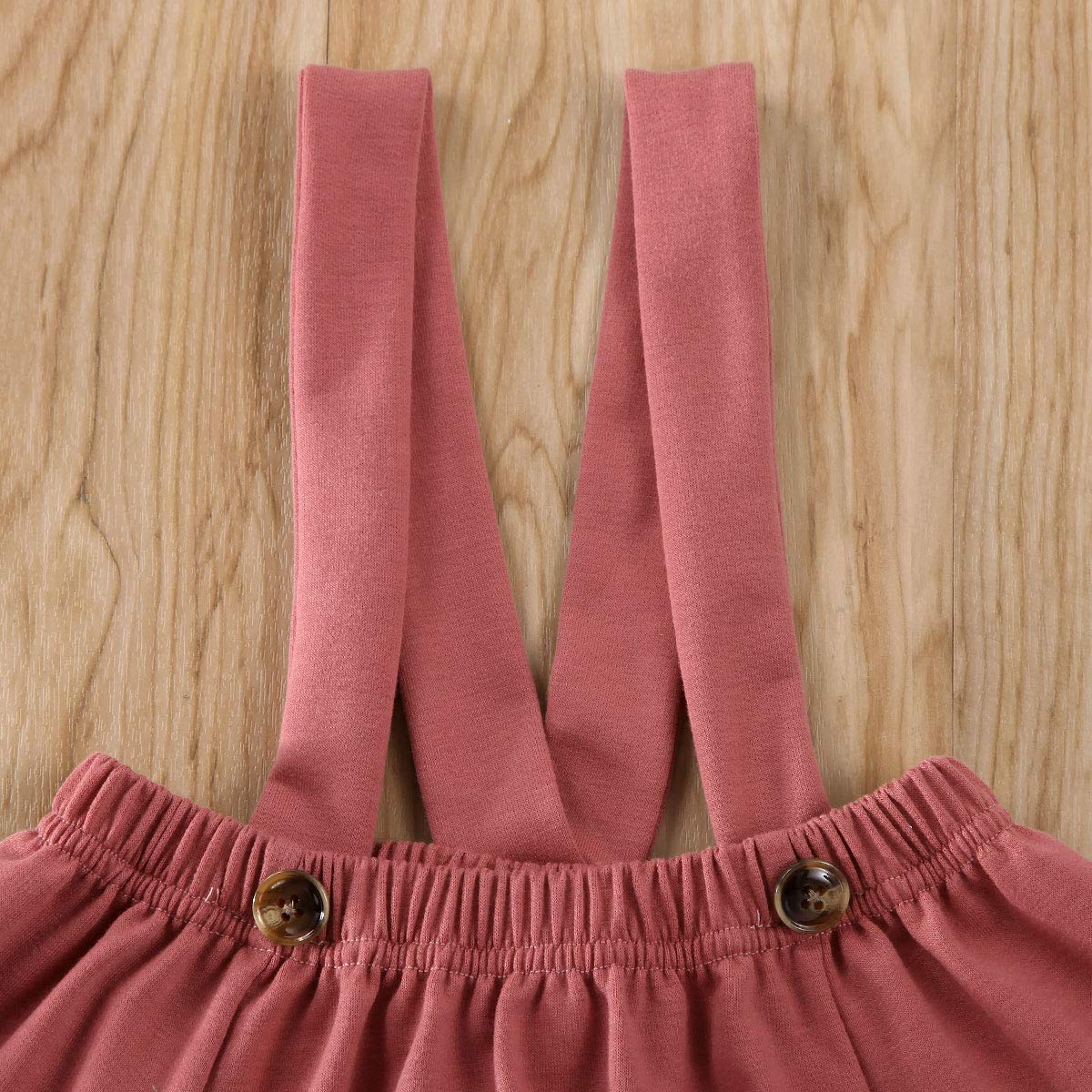 HEZIOWYUN Toddler Baby Girl Velvet Suspender Dress with Ruffle Strap - Soft Velvet Overall Skirt Outfit for Special Occasions & Photo Shoots