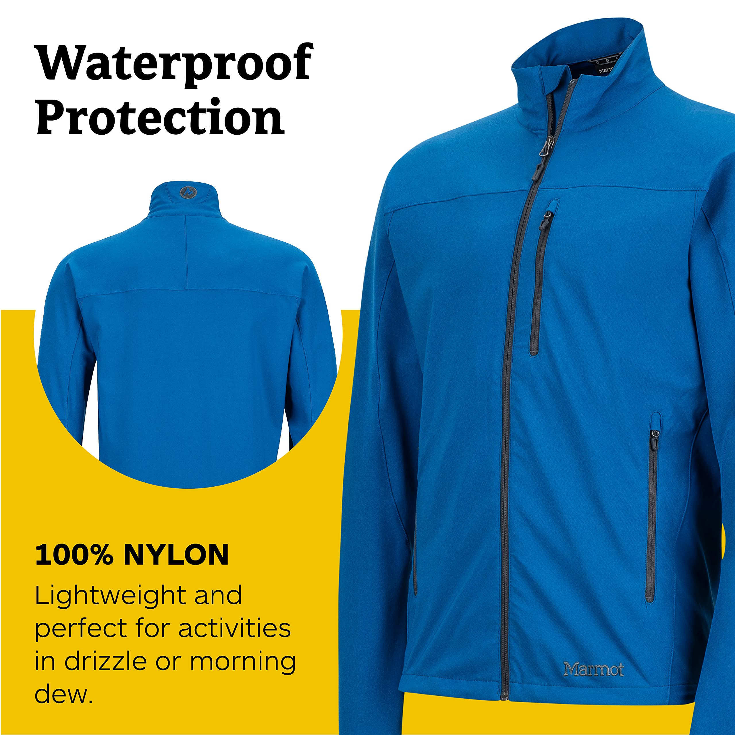 MARMOT Men's Tempo Jacket - Lightweight Waterproof Hiking Jacket for Outdoor Adventures, Camping & Travel