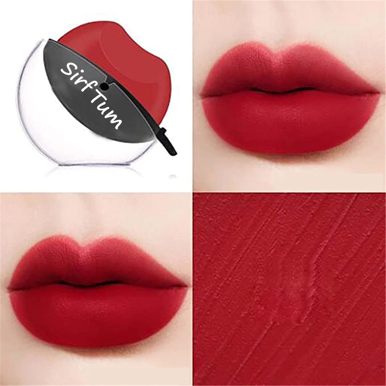FII KISS YOU ME SKIN Matte Pore-less Compact Powder - Oil Control & All Day Matte Finish Makeup - Liquid Foundation & Apple Shape Red Lipstick Set for Flawless Skin | Perfect for Daily Wear, Parties & Special Occasions