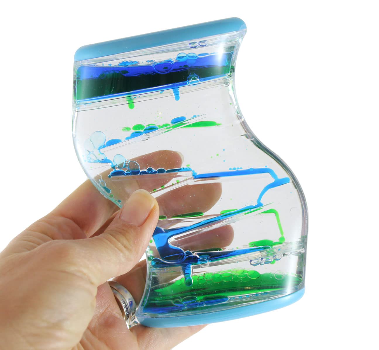 Dual Drip Liquid Timer Sensory Toy - Calming Motion Visual Stimulation for Stress Relief - Office Desk & Anxiety Relief Tool - Random Color (Great for Kids, ADHD, Autism & Meditation)