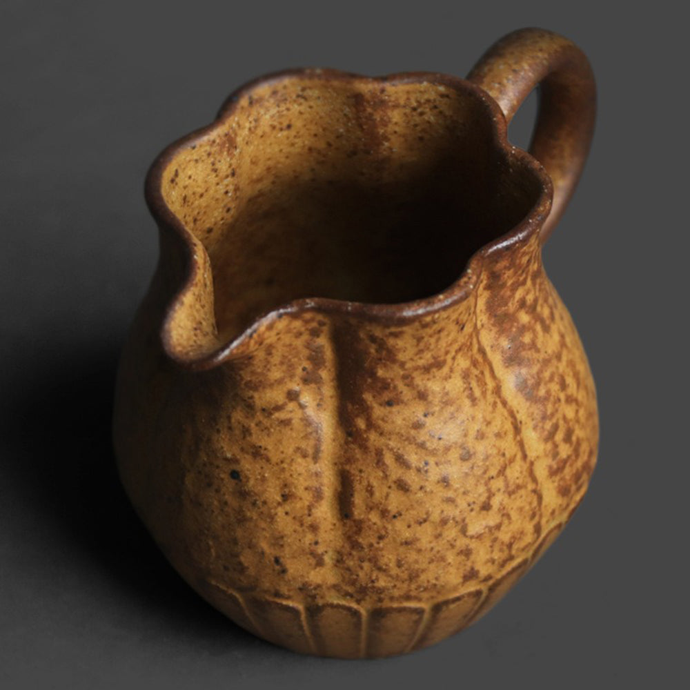 Handmade Japanese Old Rock Clay Fair Cup - Traditional Ceramic Tea Cup for Matcha, Sencha & Green Tea | Perfect for Tea Ceremonies, Home Decor & Unique Gifts
