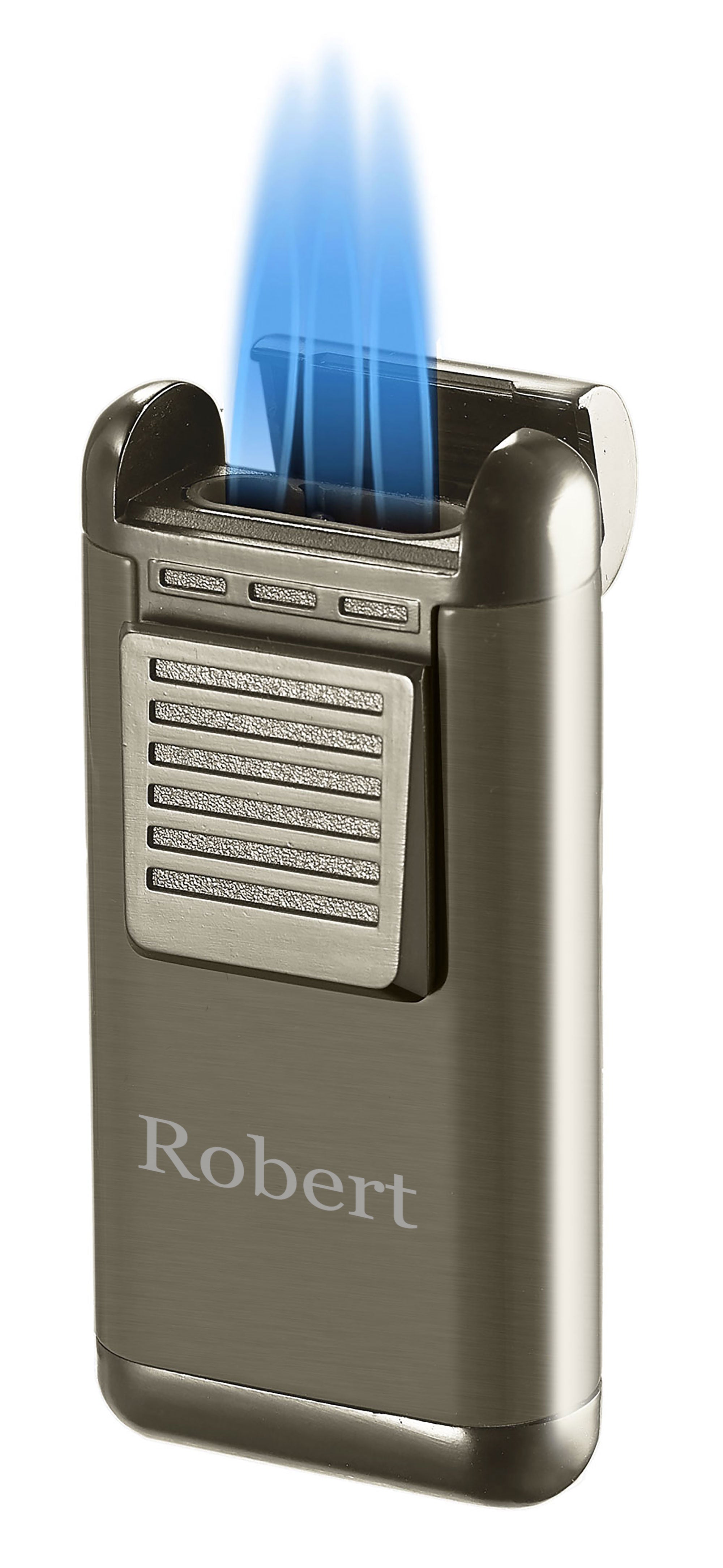 Visol Antero Triple Torch Cigar Lighter - Windproof Butane Lighter with Adjustable Flame (Gunmetal) - Perfect for Cigars, Cigarettes, and Outdoor Use