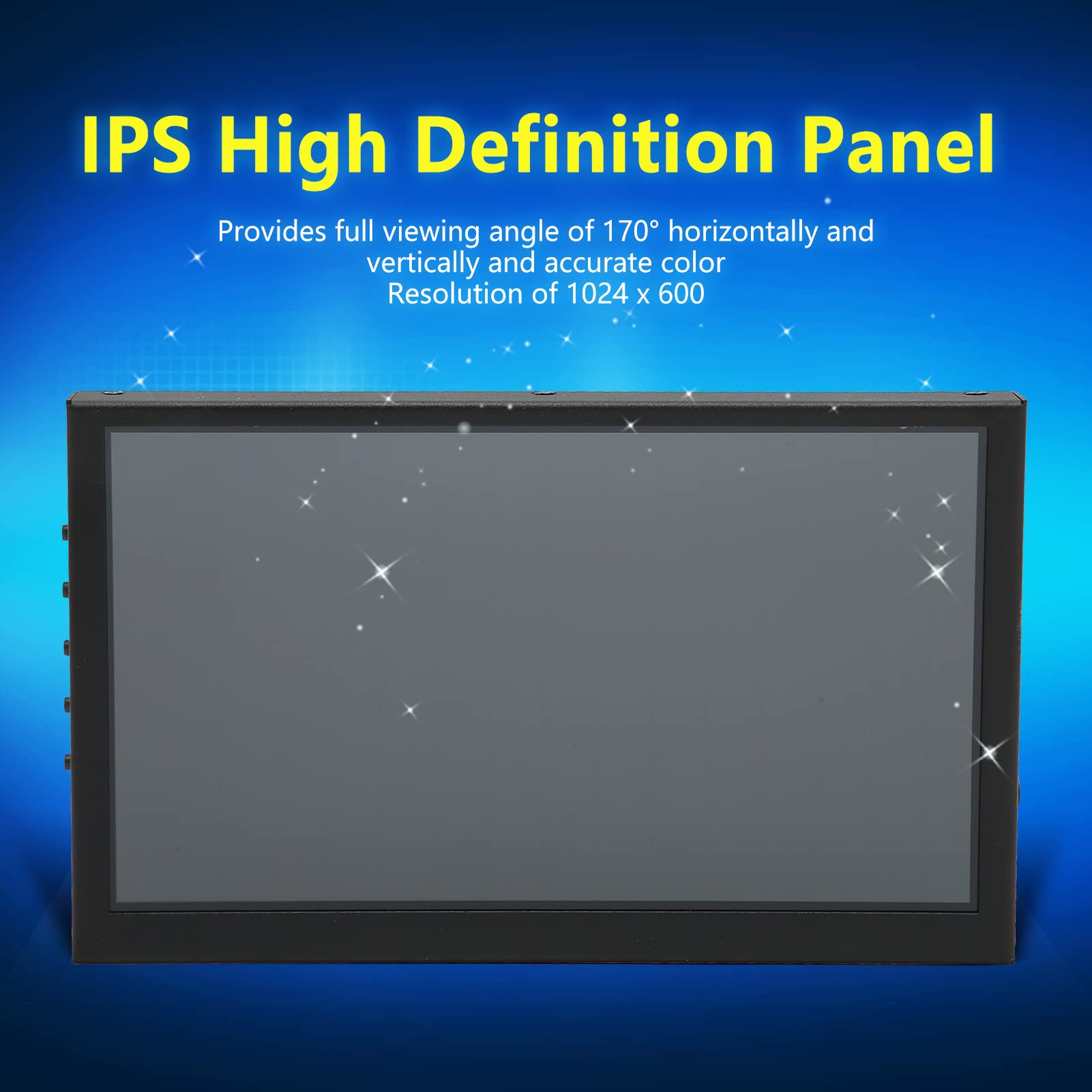 7 Inch IPS Panel Dual Speaker Premium Plug & Play Portable Monitor - Mini Secondary Screen for Laptop, Gaming, Office & Travel Use