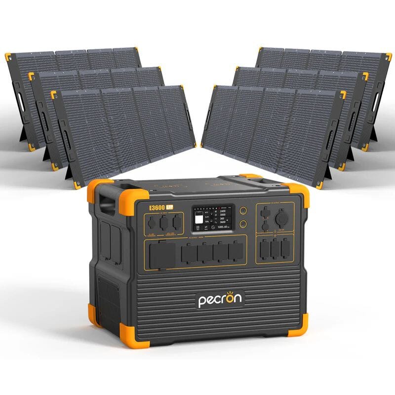 Pecron E3600 LFP 3600W 3072Wh Portable Solar Generator with Optional Solar Panel Bundle | 5-Year Warranty | Off-Grid Power for Camping, RV & Emergency Backup
