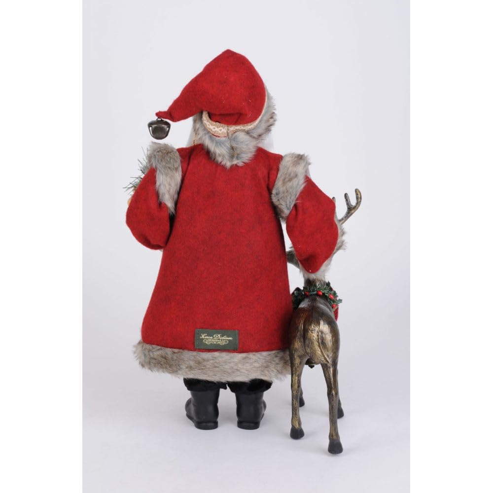 Handmade SELPONT Karen Didion Reindeer Joy Santa Figurine - 19 Inch Christmas Holiday Decor, Collectible Home Decoration for Mantel, Tabletop & Gift Giving