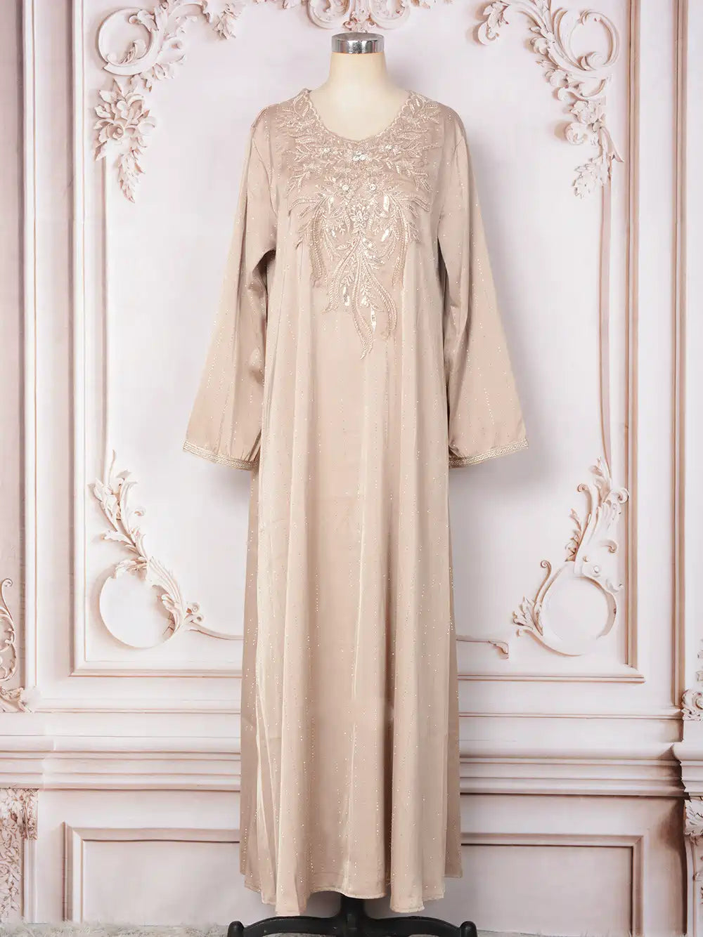 Elegant Hotfix Rhinestones Kaftan Dress for Women - Eid Party & Special Occasions - Style #25045