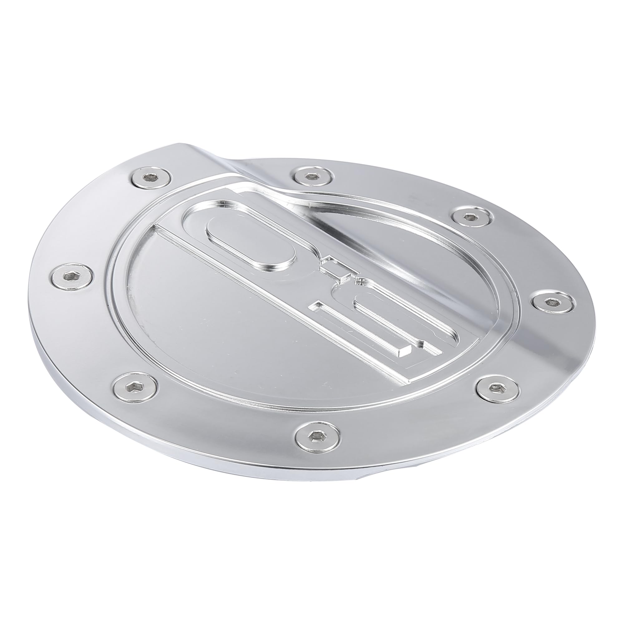 X AUTOHAUX Silver Tone Gas Cap Cover - Compatible with Ford Mustang 2015-2020 Models - Durable Fuel Filler Door Replacement - Perfect for Car Shows, Daily Driving & Vehicle Protection