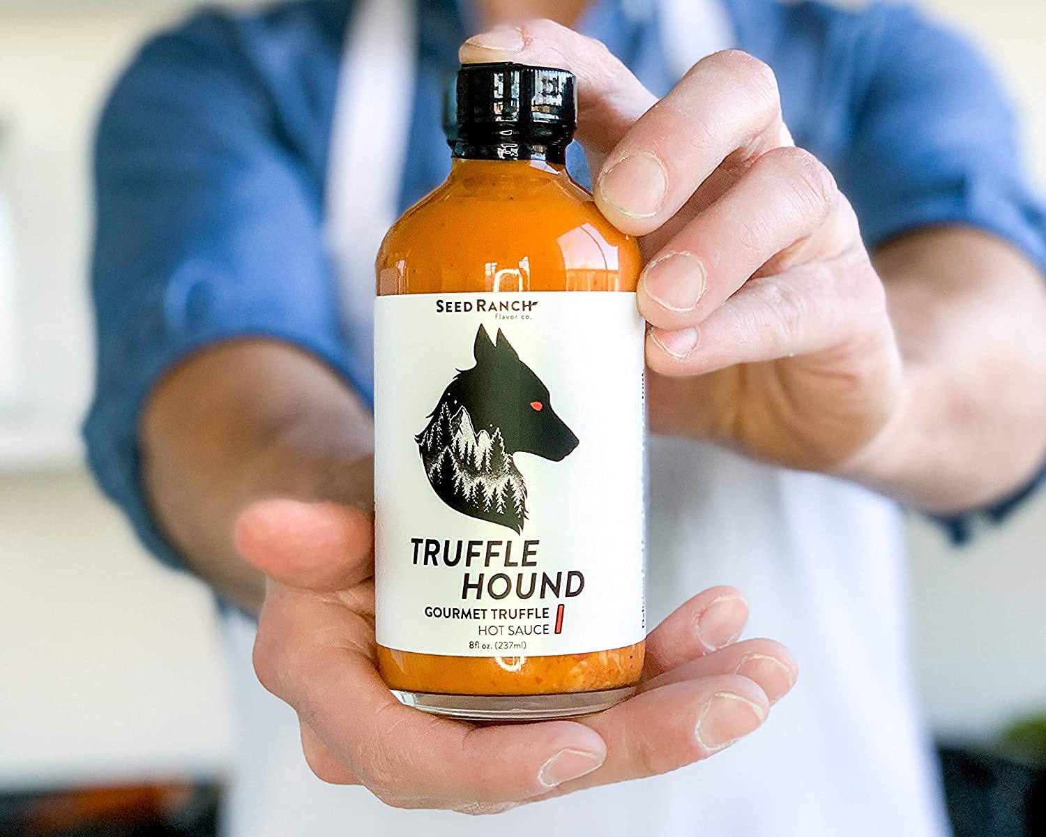 Seed Ranch Gourmet Truffle Hound Hot Sauce - 2 Pack Medium Heat Spicy Sauce with Chile de Arbol, Ghost Pepper & Garlic | Vegan, Non-GMO | Perfect for Pasta, Pizza, Wings & Sriracha Lovers | Bold Truffle Flavor for Cooking & Grilling