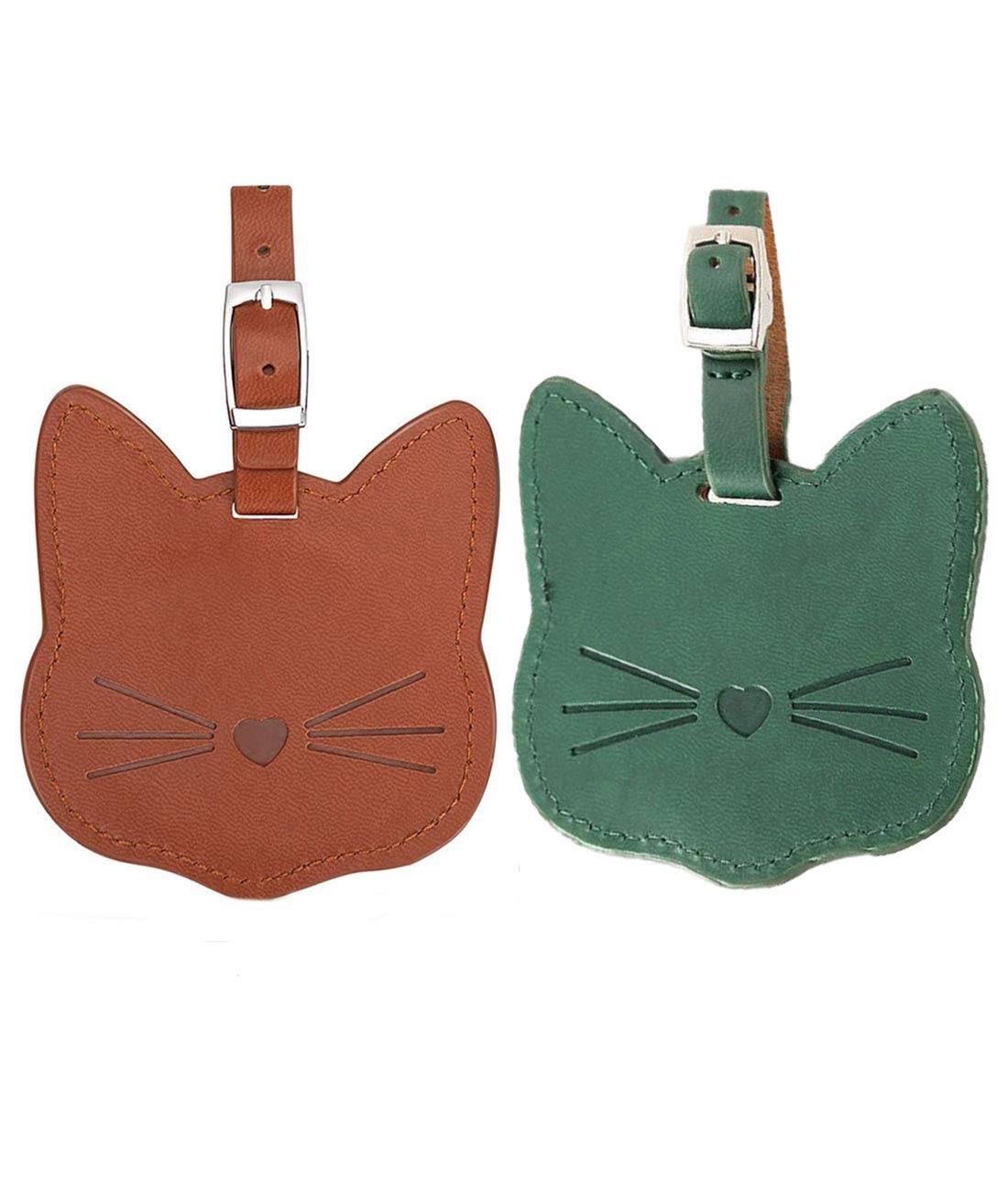 Durable PU Leather Luggage Tags - Personalized Travel ID Tags for Suitcases & Backpacks (2 Pack) - Perfect for Business Trips, Vacations & Airport Travel for Men & Women