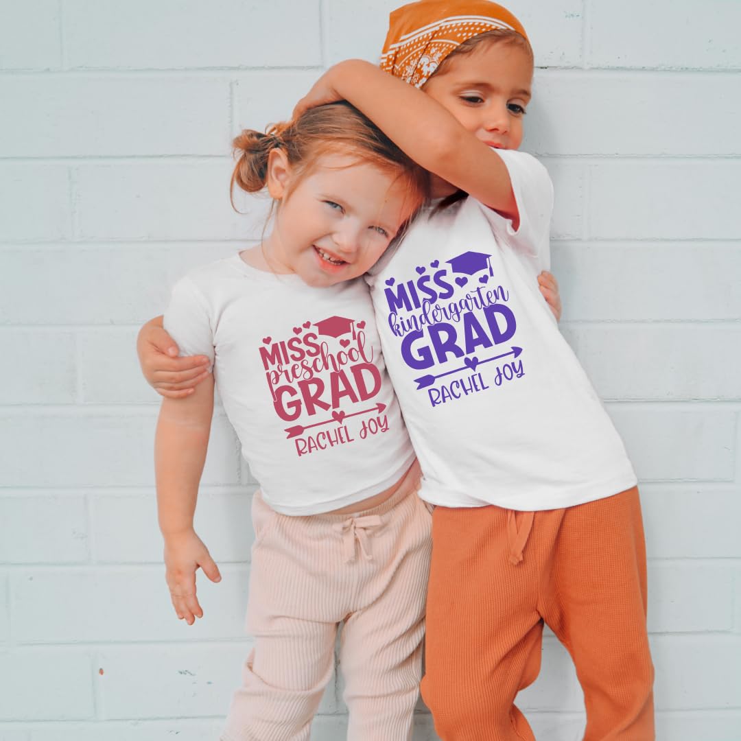 Personalized Miss Preschool Graduation T-Shirt for Toddler Girls - Cute Kindergarten Graduation Gift - Last Day of School Outfit - Perfect for Preschool Ceremonies & Photo Shoots