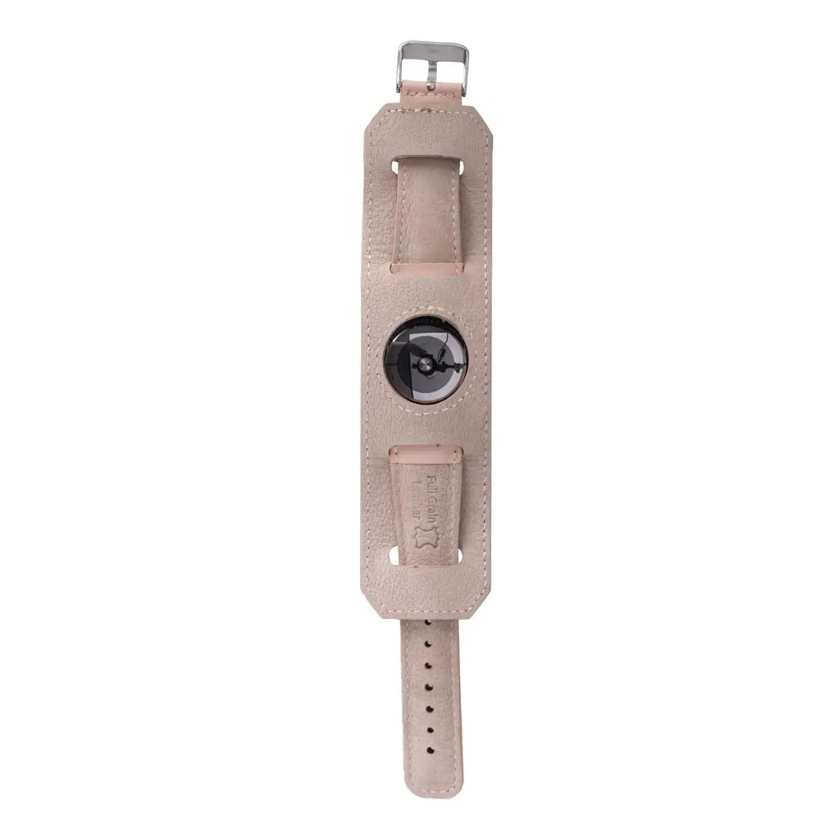 Stylish Nude Pink Leather Cuff Band for Apple Watch - Perfect for Work, Gym & Everyday Wear