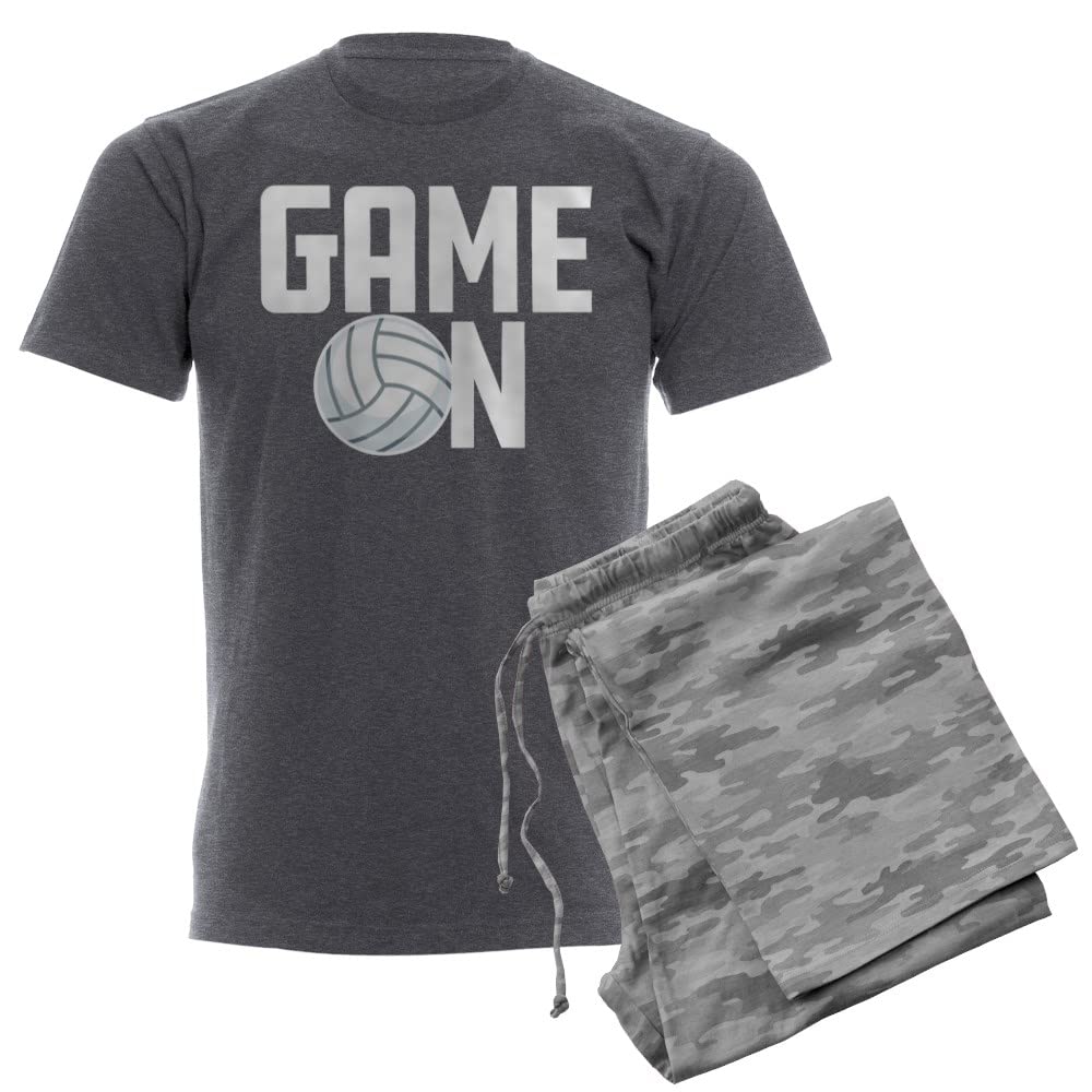 Emoji Volleyball Game Print Men's Pajamas - Soft Cotton Sleepwear for Lounge & Game Nights