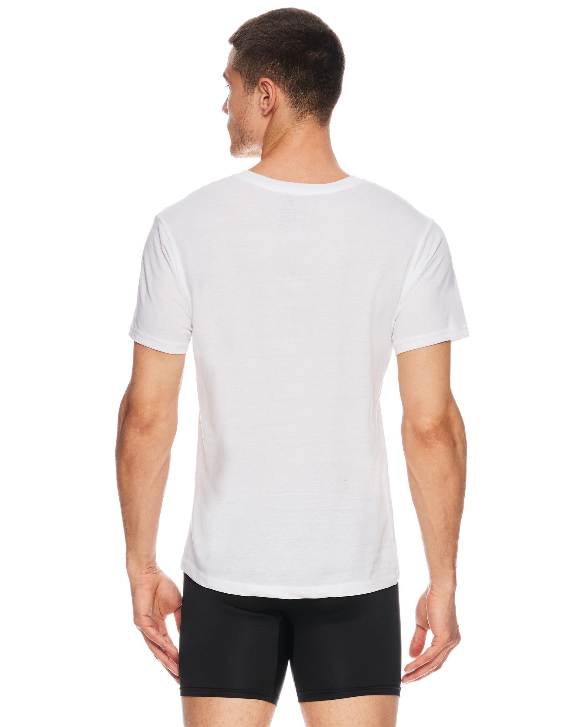 JOE BOXER Men's V-Neck Undershirts 4-Pack - Soft Cotton Plain T-Shirts for Casual Wear & Layering - Perfect for Everyday Comfort & Workout