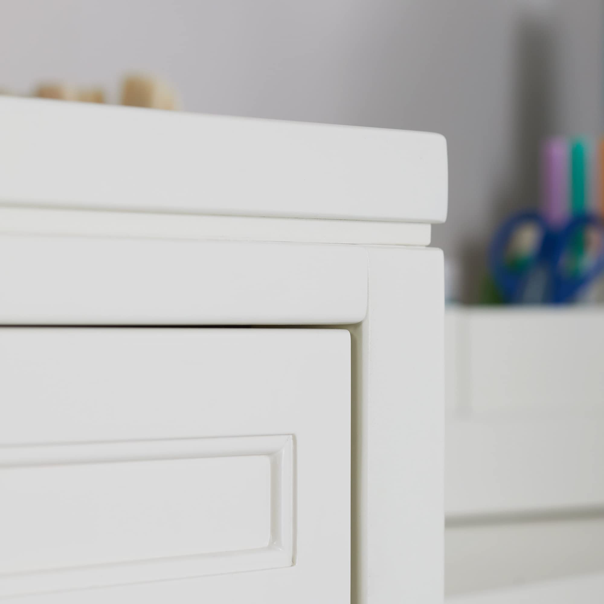 Martha Stewart Kids Art Supply Storage Cabinet - Creamy White Wooden Organizer with Drawers for Craft Paper, Markers, Scissors | Perfect for Homeschool, Classroom & Playroom Organization