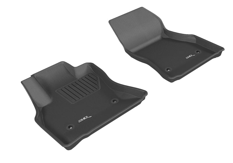 3D MAXpider Kagu Custom Fit Floor Mats for 2014-2019 Fiat 500L (1st Row, Black) - All-Weather Protection & Easy Cleaning for Cars, SUVs & Daily Driving