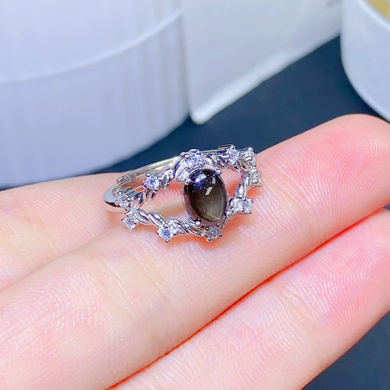 Starry Night Star Sapphire Rings for Women – Elegant Blue Gemstone Jewelry Gift for Birthday, Anniversary & Special Occasions