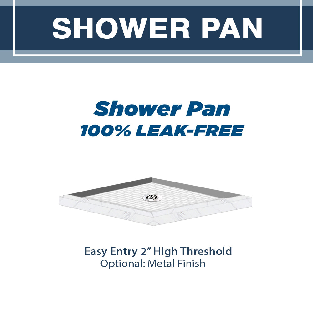 Premium Carrara Marble Corner Shower Enclosure Kit - Frameless Glass Bathroom Shower Door with Stainless Steel Hardware, Waterproof & Easy to Clean - Perfect for Modern Bathroom Renovations & Spa-Like Showers