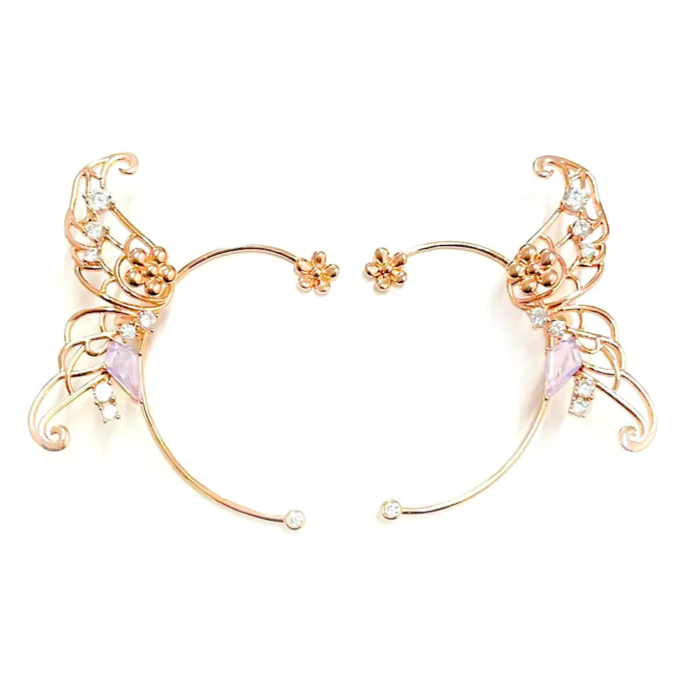 Elegant Violet Ear Cuffs for Women - Trendy Non-Piercing Clip-On Earrings for Everyday Wear & Special Occasions