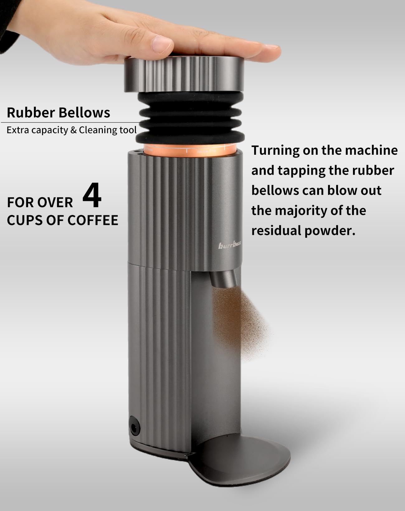 2025 Professional Electric Burr Coffee Grinder - 65g Single Dose Espresso Machine with 90 Grind Settings | Ultra Quiet & Compact Design | Stainless Steel Burrs for French Press, Pour Over & Cold Brew | Easy to Use & Clean for Home & Office Use