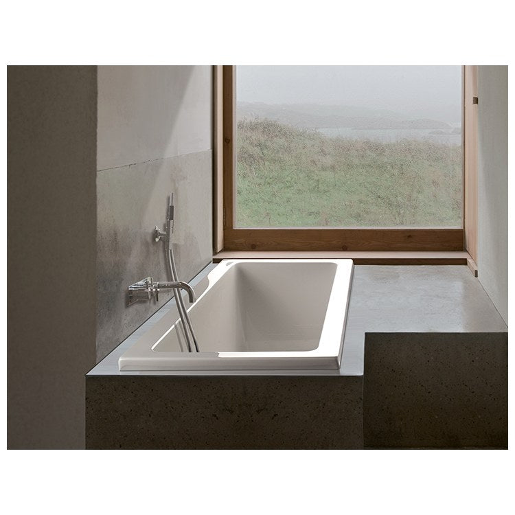 Andrea 5 66 x 36 Inch Undermount Acrylic Whirlpool Bathtub - 90 Gallon Capacity, White Rectangle Design, Elite Standard CXL - Perfect for Luxury Bathrooms, Spa Retreats & Home Relaxation